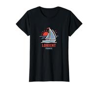 Lorient France Voilier Coucher de Soleil T-Shirt Graphique avec Valeur