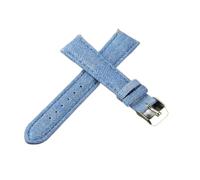 LoRier Bande de rechange en cuir de rechange en denim de 18 mm Boucle en acier inoxydable Bracelet de montre