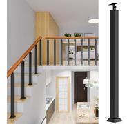 LoRier Garde-Corps D'escalier Intérieur,Kit De Support De Poteau De Rampe D'escalier Balustrade Mains Courantes de Transition Piquet de Porche Métal Fer Forgé,Colonne De Rampe(Size:90cm/35.4in)