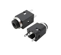 LoRier PJ-341 3.5mm 3 Broches Audio Prise Casque Femelle Prise Verticale connecteur fileté avec écrou PJ341-3P (Color : 5Pcs)