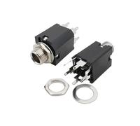 LoRier Prise Casque Audio PJ-612A 6.35mm, 1/4 Pouces, Microphone Audio à 5 Broches, Prise Femelle, Montage sur Panneau, connecteur à souder avec écrou (Color : 1Pcs)