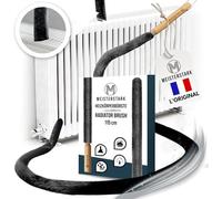 l'ORIGINAL Brosse Radiateur Longue 115cm I Brosse pour Radiateur sans Rayures I Plumeau Radiateur avec Housse Flexible et Lavable I Brosse de Nettoyage Radiateur pour Un Air Ambiant Agréable (Noir)