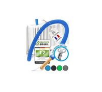 l'ORIGINAL Brosse Radiateur Longue 115cm I Brosse pour Radiateur sans Rayures I Plumeau Radiateur avec Housse Flexible et Lavable I Brosse de Nettoyage Radiateur pour Un Air Ambiant Agréable (Bleu)