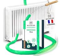 l'ORIGINAL Brosse Radiateur Longue 115cm I Brosse pour Radiateur sans Rayures I Plumeau Radiateur avec Housse Flexible et Lavable I Brosse de Nettoyage Radiateur pour Un Air Ambiant Agréable (Vert)