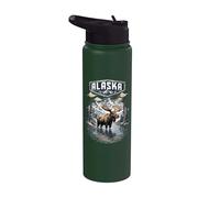 L'orignal d'Alaska, les élans, les cerfs adorent le parc national de l'Alaska Stainless Steel Insulated Water Bottle