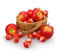 Lorigun 30 Pcs Pommes Artificielles Rouges, Fausses Pommes Rouges Fruits décoratifs Fausses Pommes Décoratives pour Noël, Faux Fruits Pommes pour Fête Maison Cuisine Table Panier Décoration