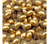 Lorigun 50 pièces Glands artificiels Gland doré avec Capuchon de Gland Naturel Faux Gland pour décoration Maison Maison Cuisine décor décoration de noël Automne Table Dispersion Artisanat
