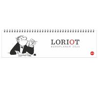 Loriot Büroplaner 2025: Humorvoller Tischkalender für mehr Organisation am Arbeitsplatz. Tischquerkalender mit Spiralbindung. Witziger Kalender für den Schreibtisch. 32x9 cm