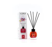 Loris Diffuseur à roseaux, Bubble Gum, parfum d'intérieur aromatique aux huiles essentielles naturelles, 120 ml, durable, non toxique, prêt à offrir avec bâtons pour chambre et salle de bain