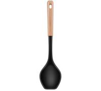 LorisArm Grandes cuillères de cuisine. Cuillère de service en silicone résistant à la chaleur 31,8 cm, ustensiles de cuisine antiadhésifs, manche en bois, cuillère en caoutchouc pour mélanger, remuer