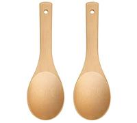 LorisArm Lot de 2 cuillères en bois de bambou pour ustensiles de service, cuillère à riz en bois, ensemble d'ustensiles de cuisine.