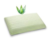 LoRita Coussin à mémoire de forme avec taie d'oreiller en Aloe Vera - 100 % fabriqué en Italie - Coussin orthopédique hypoallergénique - 12 cm de haut - 1 pièce