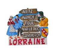 Lorraine France Aimant de réfrigérateur Souvenir de voyage Décoration de réfrigérateur Autocollant magnétique peint à la main Collection artisanale