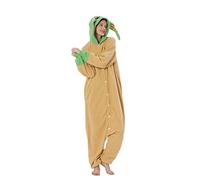 LorranTree Pyjama Costume Onesie Yoda Adulte - Costume Relax pour Femmes - Pyjama pour Carnaval et Halloween - Déguisement Cosplay Jumpsuit Animal - Carnaval, Orange, S