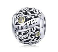 Lorrifal Août 925 Argent Sterling Pierre de Naissance Originale Charmes fit Pandora Bracelets Collier Bijoux Parfaits Anniversaire Aimé Perles Cadeau pour Femmes Filles Maman Fille