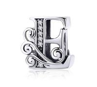Lorrifal Charme Lettre de L'alphabet Argent Sterling 925 Avec AAAAA Zircone Femmes Perles Charm Compatible Pour PANDORA Vrai Breloque & European Bracelet