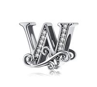 Lorrifal Charme Lettre de L'alphabet Argent Sterling 925 Avec AAAAA Zircone Femmes Perles Charm Compatible Pour PANDORA Vrai Breloque & European Bracelet