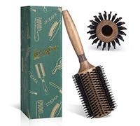 LORSEX Brosse ronde pour démêler, lisser et sécher, poils de sanglier Brosse à cheveux ronde avec poils en nylon pour coiffer les boucles (Intérieur 40mm/ extérieur 70mm)