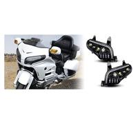 LORSKRD Phare Avant Pour GoldWing Pour GL1800 2001-2016 2017 Ensemble De Phares De Moto À LED, Clignotant Avant, Feu De Croisement Et Route