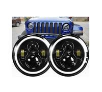 LORSKRD Phares Avant 2 Pièces Pour Suzuki Pour Samurai 12V 24V Voiture LED 7 Pouces Phare LED DRL H4 Hi-Lo Avec Phare Halo Angel Eyes