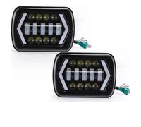 LORSKRD Phares Avant Phare Carré H4 À LED Étanche 90W 7X6 Po 5X7 Po Pour Dodge Pour Ram Pour Charger Pickup W250 Fourgonnette Feux Jour Blancs Ambrés Clignotants Camions