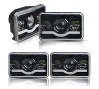 LORSKRD Phares Avant Phares À LED DRL 4x6 Pouces Pour Chevrolet Pour Camaro Pour Iroc-Z 1982 1983 1984 1985 1986 1987 1988 1989 1990 1991 1992 Camion(4pcs Black)