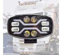 LORSKRD Phares Avant Phares LED 9 Pouces 12 V 24 V Pour Benz Feux Conduite Projecteurs Camions Tout-terrain Carrés Auxiliaires Flash Voiture Blanc Jaune 100 W 22000 Lm(2PCS A)