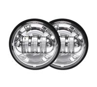 LORSKRD Phares Moto Avant LED Phare Led Antibrouillard De 7 Pouces Anneau Halo Yeux D'ange Clignotant Auxiliaire Moto Ensemble 4.5(03 Chrome)