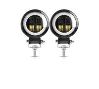 LORSKRD Pour Moto Pour Jeeps Phare Moto | ATV SUV 12V 24V Angel Eyes Feux Conduite 2 Pièces 3 Pouces 7D Lentille LED Barre Lumineuse Travail Carré