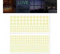 Lorsoul 407PCS / Set Phosphorescent Dark Star Round Dot Stickers muraux Lumineux, Décoration d'intérieur au Plafond