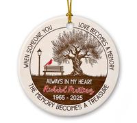 Lorsque quelqu'un que vous aimez devient un ornement de souvenir, décoration de Noël souvenir de deuil personnalisé avec photo et nom, décoration de sapin de Noël, décoration de souvenir de