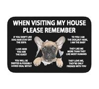 Lorsque Vous Visitez Ma Maison, N'Oubliez Pas Le Bouledogue Français Paillasson Antidérapant Absorbant Tapis De Porte Facile À Nettoyer Paillasson Exterieur pour Baignoire Intérieur Accessoires M