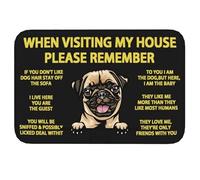 Lorsque Vous Visitez Ma Maison, N'Oubliez Pas Le Chien Carlin Paillasson Exterieur Résistant Tapis De Bain Anti-Salissures Paillasson pour Maison Douche Cuisine 40 X 60Cm