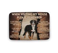 Lorsque Vous Visitez Ma Maison, N'Oubliez Pas Le Chien De Berger Tapis De Bain Antidérapant Paillasson Antidérapant Absorbant Tapis De Porte pour Extérieur Entrée Balcon 40 X 60Cm