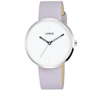 Lorus Femme 34mm Bracelet Cuir Boitier Acier Inoxydable Quartz Montre RG277NX9