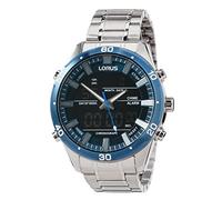 Lorus Montre à Quartz analogique et numérique pour Homme avec Bracelet en métal RW647AX9, Bleu, Bracelet