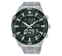 Lorus Montre à Quartz analogique et numérique pour Homme avec Bracelet en métal RW649AX9, Noir, Bracelet