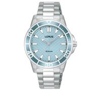 Lorus Montre analogique à Quartz pour Femme avec Bracelet en métal RG251VX9, Argenté/Bleu., Bracelet