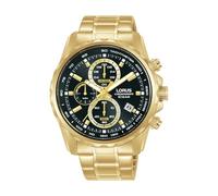Lorus Montre de sport à quartz chronographe pour homme en acier inoxydable avec affichage de la date, doré, 43 mm