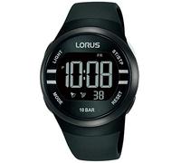 Lorus Montre numérique à Quartz avec Bracelet en Silicone, Noir, Fashion