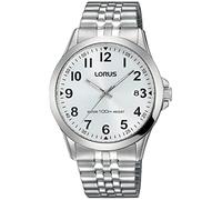 Lorus Watches RS975CX9 - Mouvement Analogique - Affichage Analogique - Bracelet Acier Inoxydable plaqué Argent et Cadran Blanc - Mixte