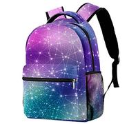 LORVIES Sac à dos à bandoulière avec étoiles Magic Space Cosmic Constellation Sac à dos décontracté pour les écoliers et les étudiants