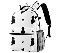 LORVIES Sac à dos à bandoulière avec motif pattes de chat et pattes de chat