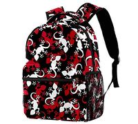LORVIES Sac à dos décontracté Motif salamandre rouge et blanc
