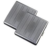 Lorxilar 2 Pcs Étui À Cigarettes en Métal Vintage pour 20 Cigarettes Boîte De Cigarettes avec GravureB,One Size