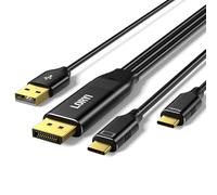 Loryi Câble DisplayPort vers USB C 5K @ 60 Hz/4K @ 144 Hz, 2 m DP vers USB C pour moniteur mobile, affichage de studio, faisceau XREAL, prise en charge de la fonction tactile, compatible avec Nreal