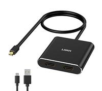 Loryi Mini DisplayPort vers Dual HDMI, MDP 1.2 vers 2 HDMI Splitter pour écrans étendus 4K @ 60Hz Mini DP MST Hub pour deux moniteurs, adaptateur multi-montage pour ordinateur portable, PC, moniteur,