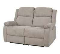 LORYS - Canapé Relax Electrique 2 Places Tissu Gris Clair - Altobuy Gris G