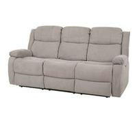 LORYS - Canapé Relax Electrique 3 Places Tissu Gris Clair -
