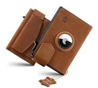 LORZOR Porte Carte Homme Airtag avec Porte Monnaie XXL, Portefeuille Homme Cuir Véritable avec Fermeture Magnétique, Portefeuille et Porte-Carte pour 10 Cartes, Petit Wallet avec Blocage RFID